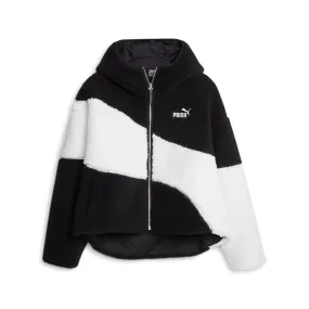 Puma Giubbino orsacchiotto con cappuccio Sherpa 675370-01 nero-bianco Detachable Hood