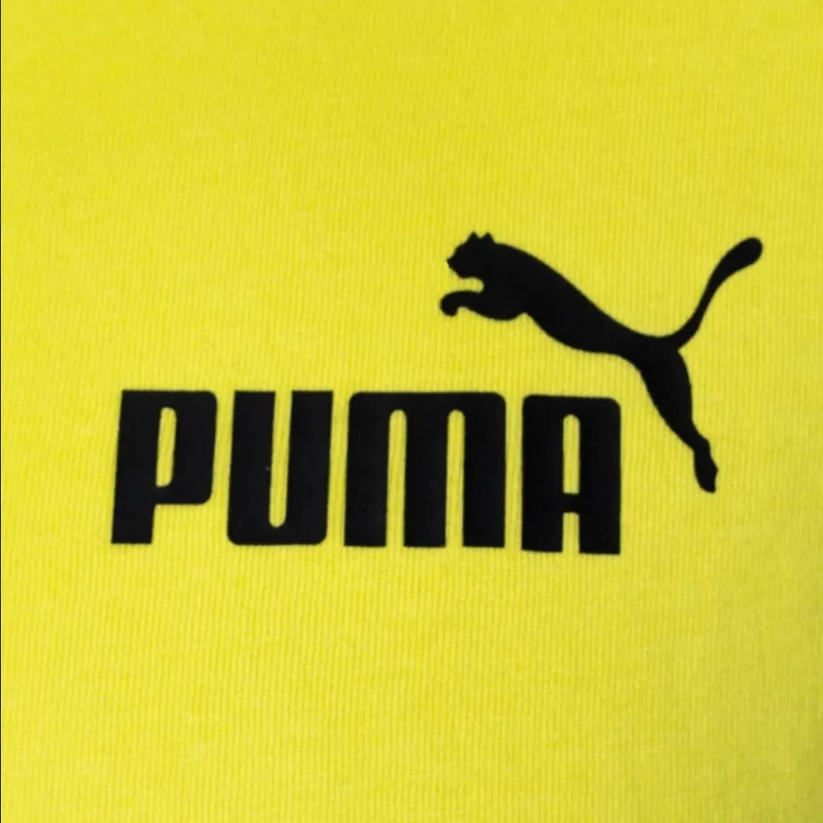 vacation wear Casual Comfort Top Puma maglietta manica corta Colorblock 847389 29 giallo limone-nero