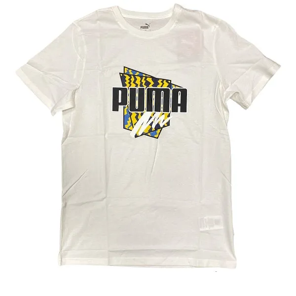 Puma maglietta manica corta da uomo Summer Graphic 848576 02 bianco Comfortable Layering Sustainable Textile