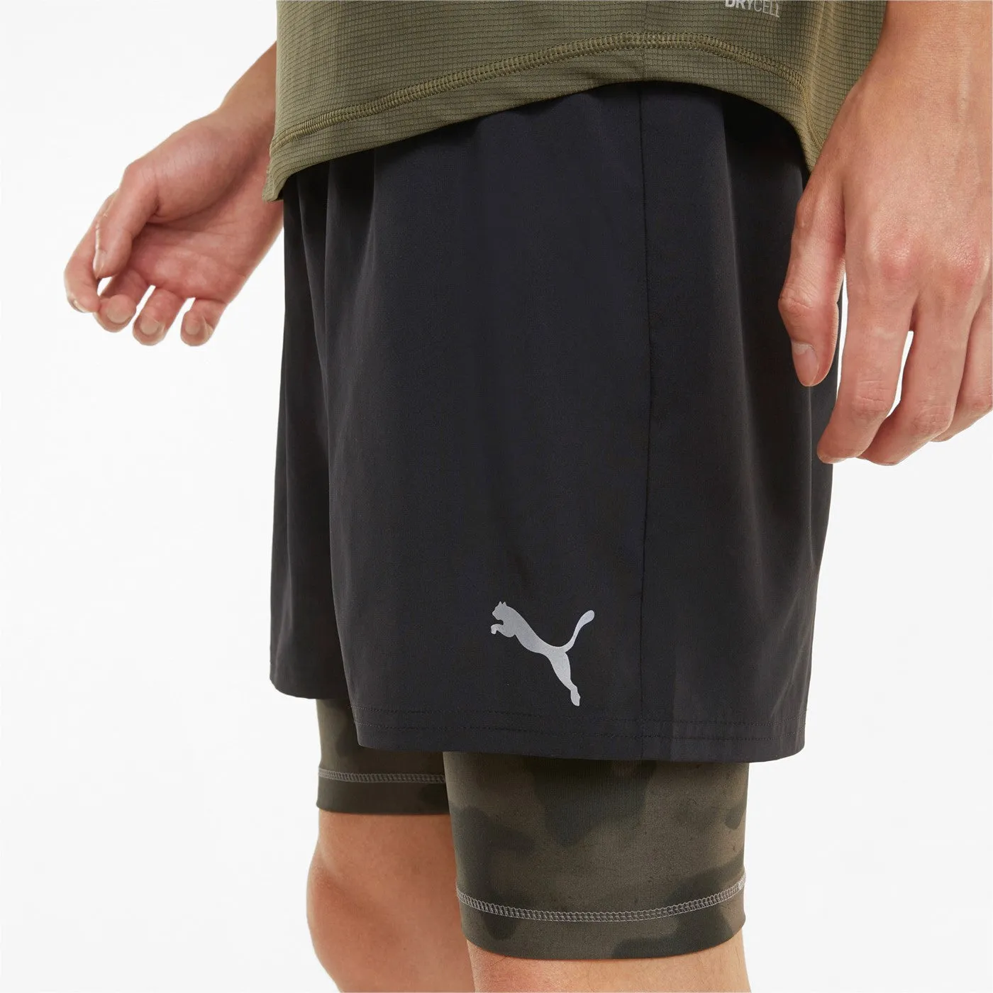 SeamlessConstruction ski wear Puma pantaloncino da corsa da uomo 2in1 Short Run Graphic 521049 01 nero