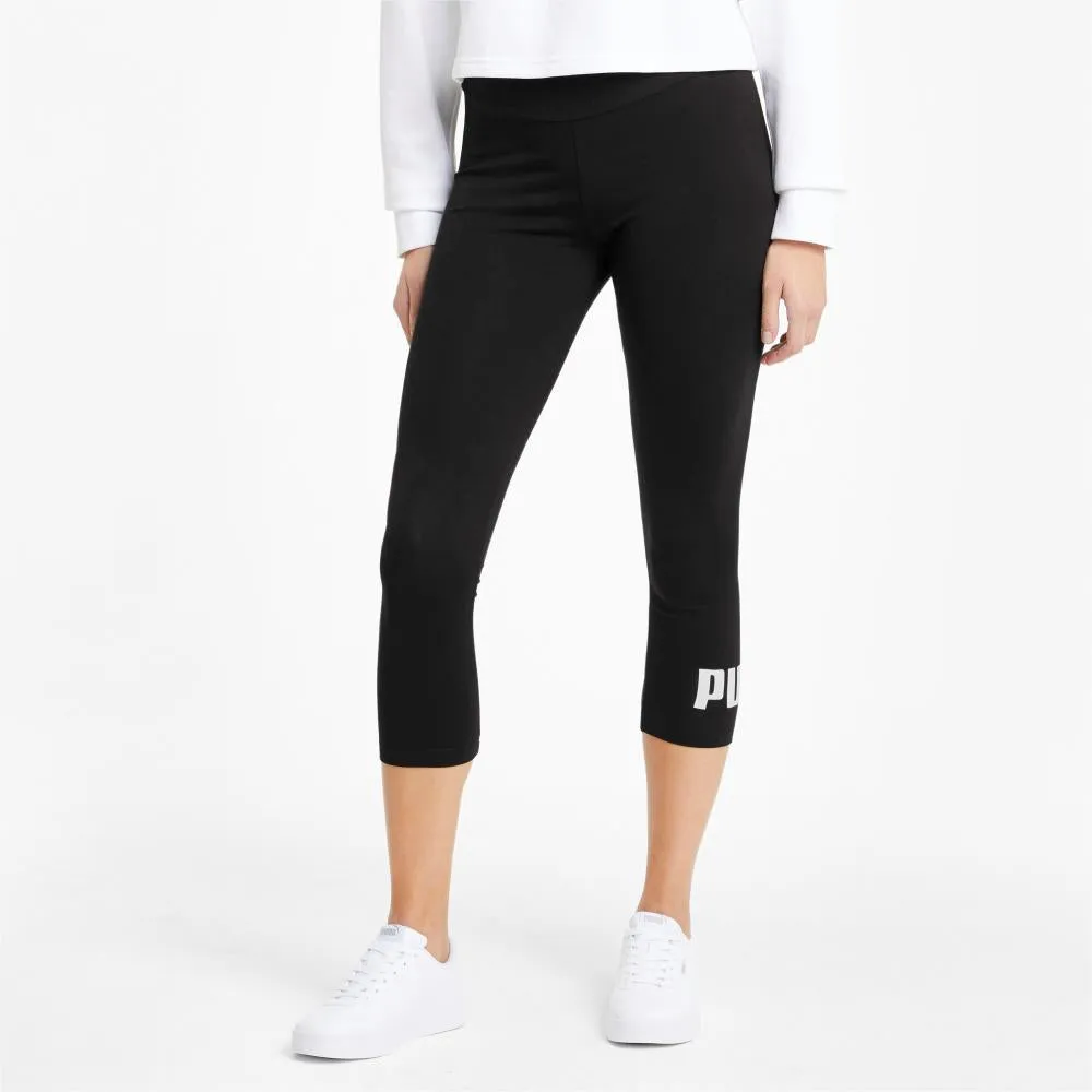 Versatile Performance Reinforced Knee Articulation Puma pantalone sportivo da donna ESS 3/4 Logo Leggings 586828 01 black