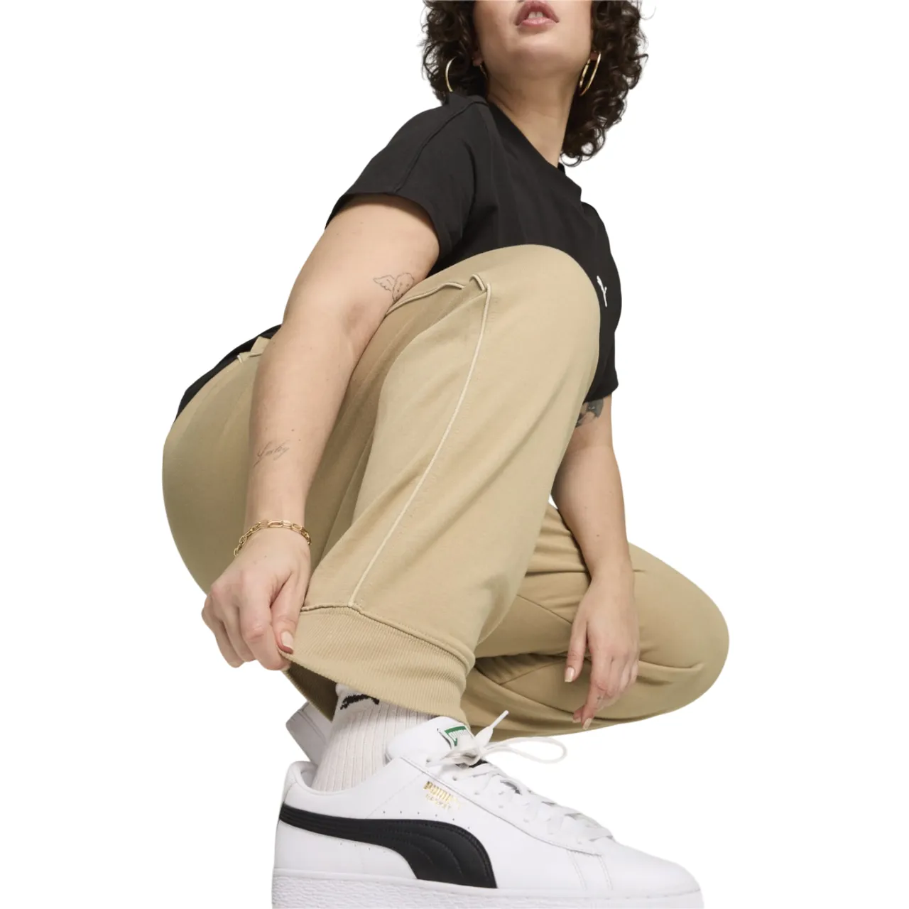 Puma pantalone sportivo da donna Her High-Waist 677889-83 tortora Striped aluminum