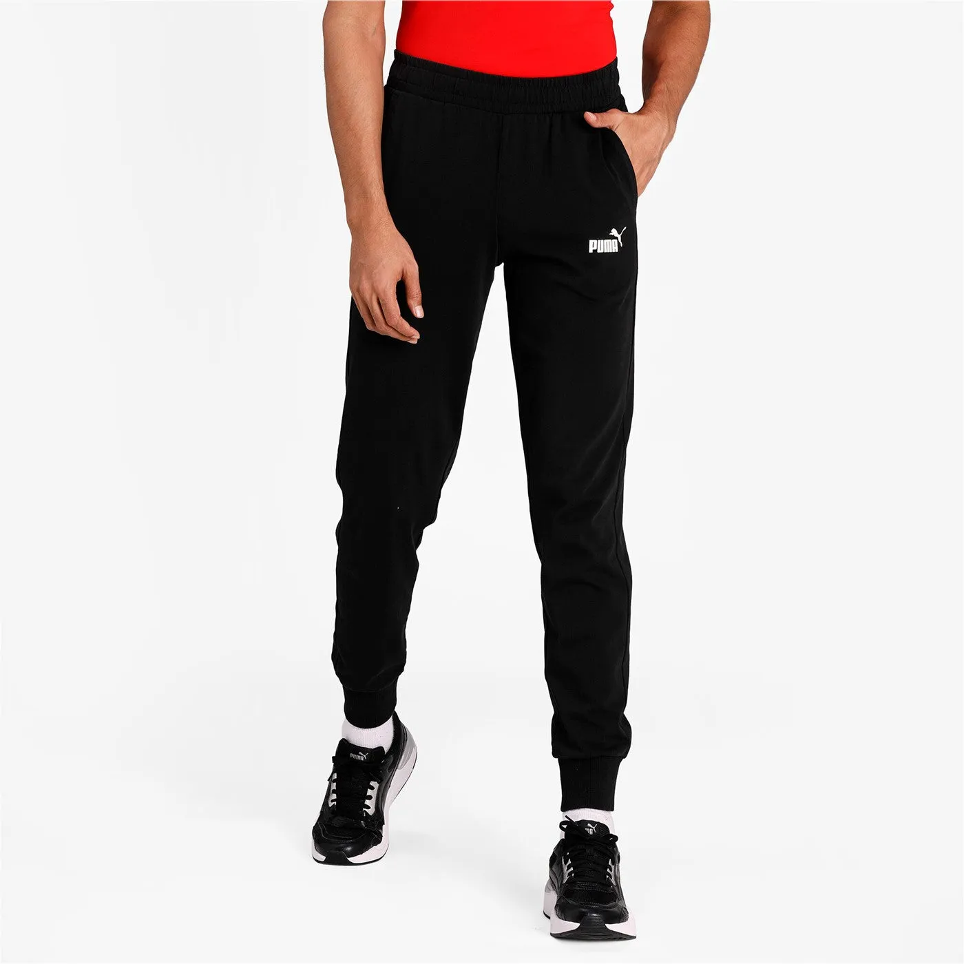 Stylish Waistband Lightweight Material Puma pantalone sportivo da uomo in cotone jersey ESS Jersey Pants op 586747 01 black