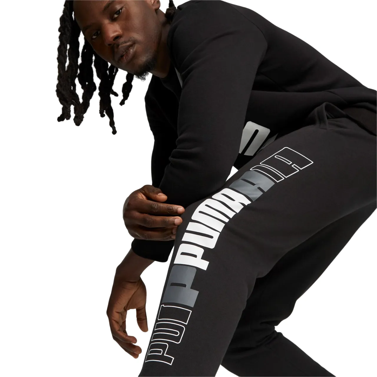 Puma pantalone sportivo in cotone felpato da uomo Logo Lab 675920-01 nero Sporty Comfort Wear