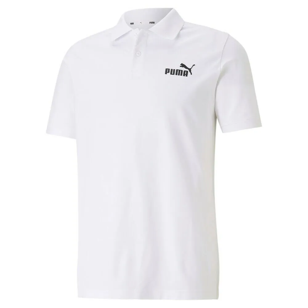Flexible Ribbed Collar Sun Protection UPF 50 Puma Polo manica corta da uomo in cotone pique 586674-02 bianco