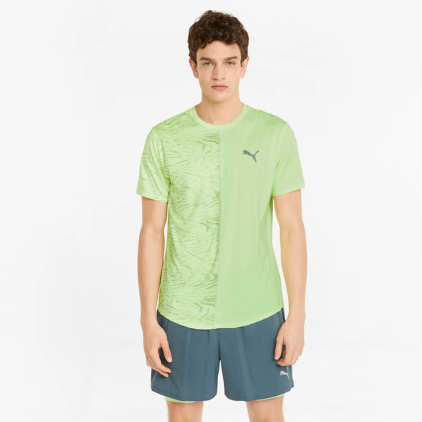 Puma RUN Graphic SS Tee M 521402-37 fizzy light Anti Static Fabric Comfort Style