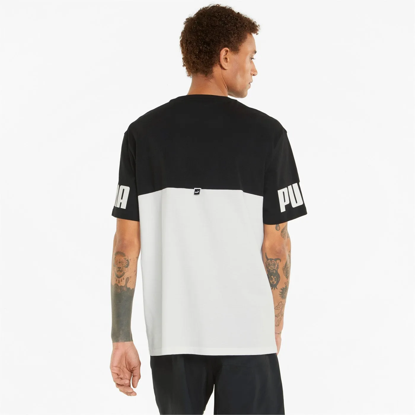 Puma T-shirt Colorblock 847389 01 black-white Everyday Top