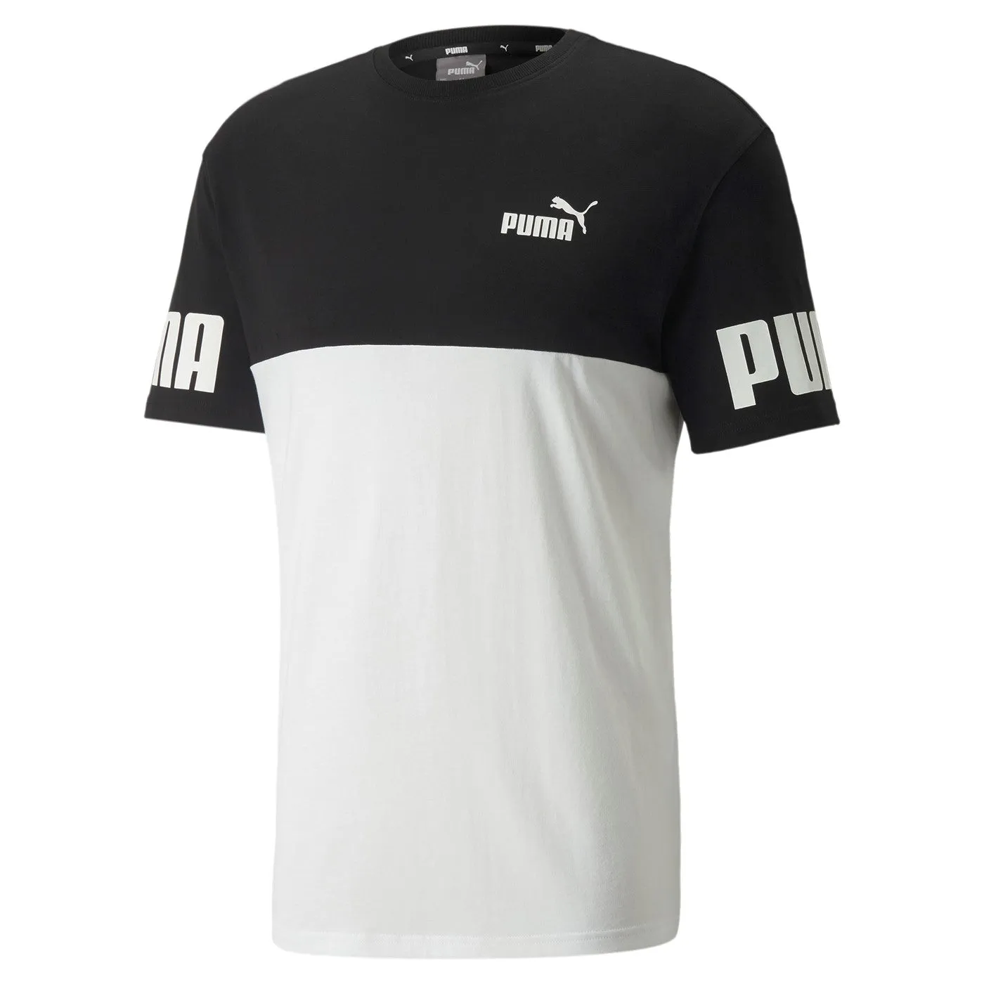 Puma T-shirt Colorblock 847389 01 black-white BreathableMaterial