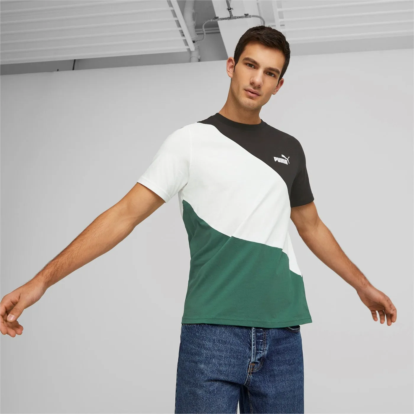 Puma T-shirt da uomo manica corta Power Cat Tee 673380-37 vine Soft and durable Plus size clothing