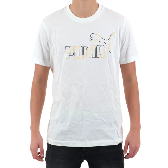 Breathable Essentials Cozy Vibe Wear Puma T-Shirt Uomo 688913-02 Bianco Cotone Logo Grande Essential