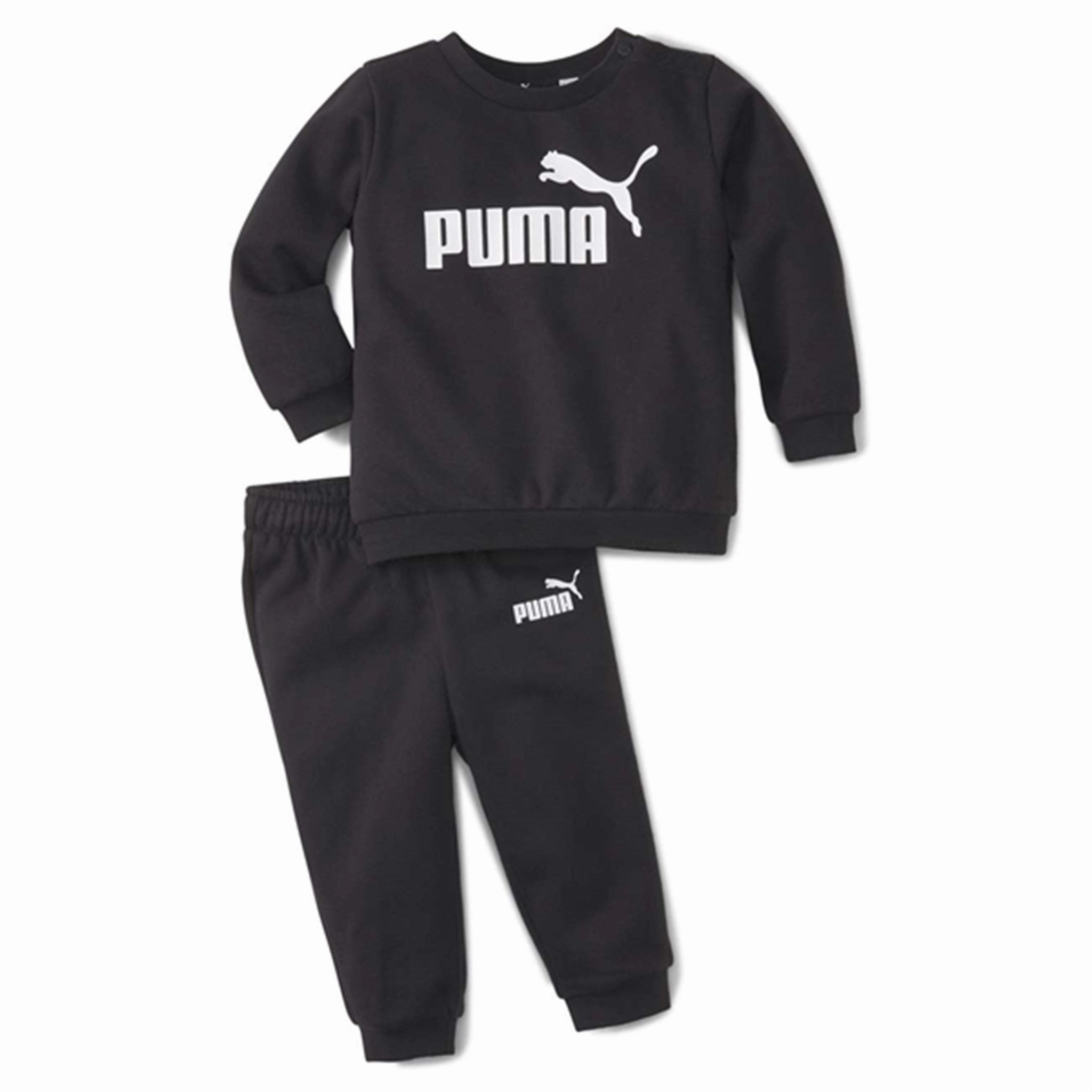 Puma Minicats Ess Crew Jogger Set Black Shrink Resistant Fabric Specialty Store