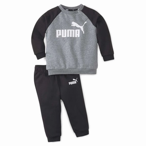 Puma Minicats Ess Raglan Jogger Set Black Collared neckline