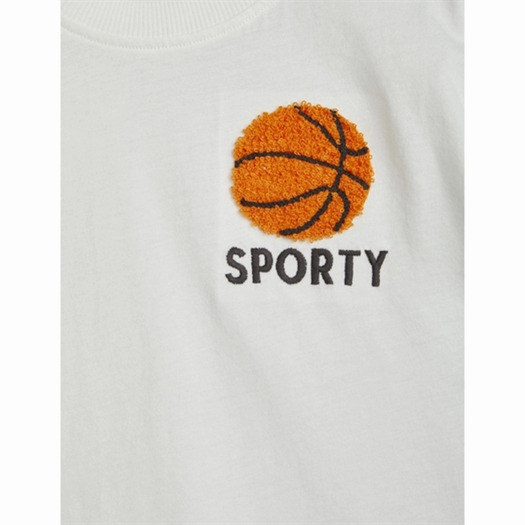 Basic Layering Cycling endurance Mini Rodini White Basketball Chenille Emb T-shirt