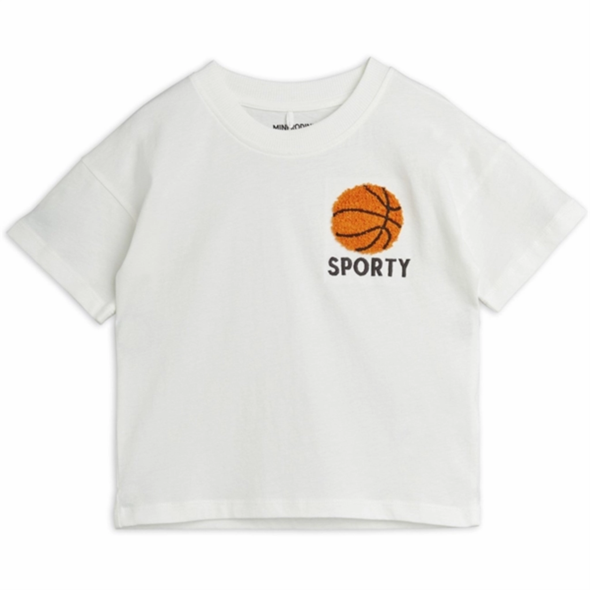 Mini Rodini White Basketball Chenille Emb T-shirt Minimalist purity On-the-Go Comfort