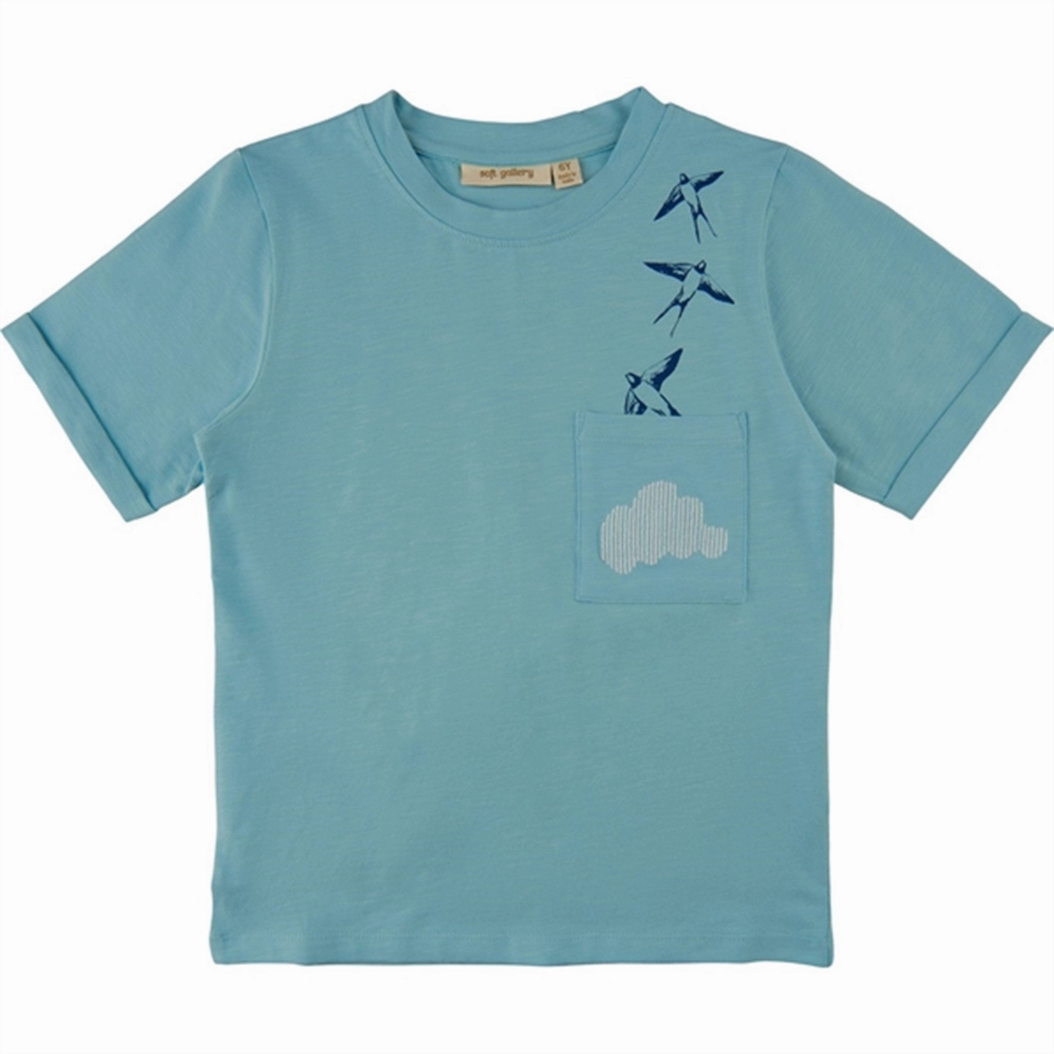 Soft Gallery Sky Blue Cloud Jaden T-shirt fade resistant color Soft Texture