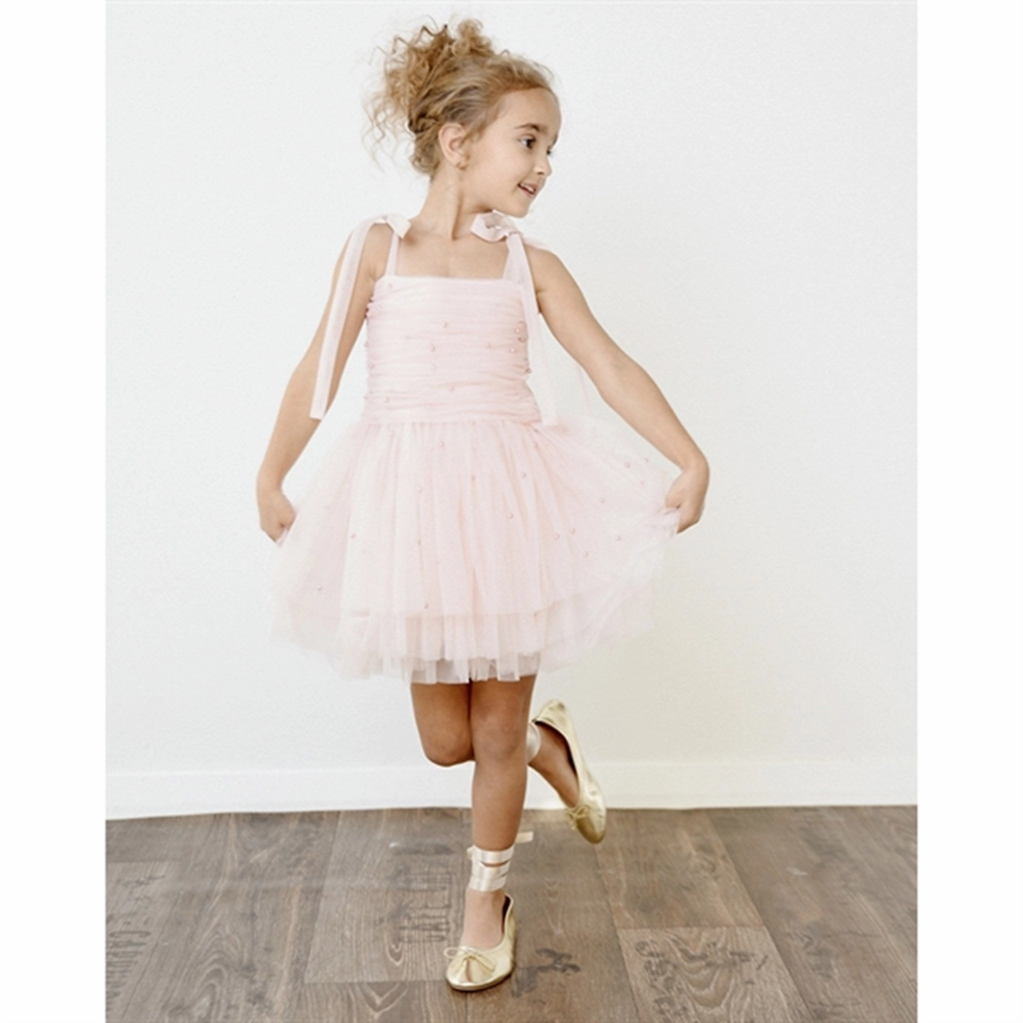 Dolly by Le Petit Tom Pearl Tulle Ballerina Dress Pink Sustainable-Lining Smart and Relaxed
