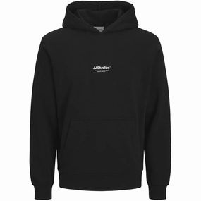 Jack & Jones Junior Black Jjesoho Sweat Hood Noos Jnr Reinforced Edges hooded feature