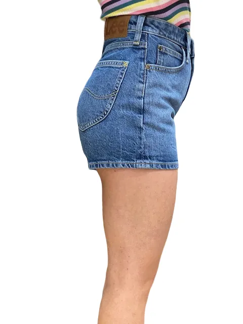 Lee pantaloncino da donna in denim Carol Short L37CHGB32 blue speed No Slip Waistband Weekend Ready