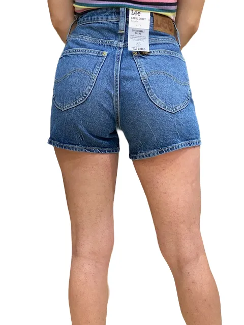 Durable Stitching Lee pantaloncino da donna in denim Carol Short L37CHGB32 blue speed
