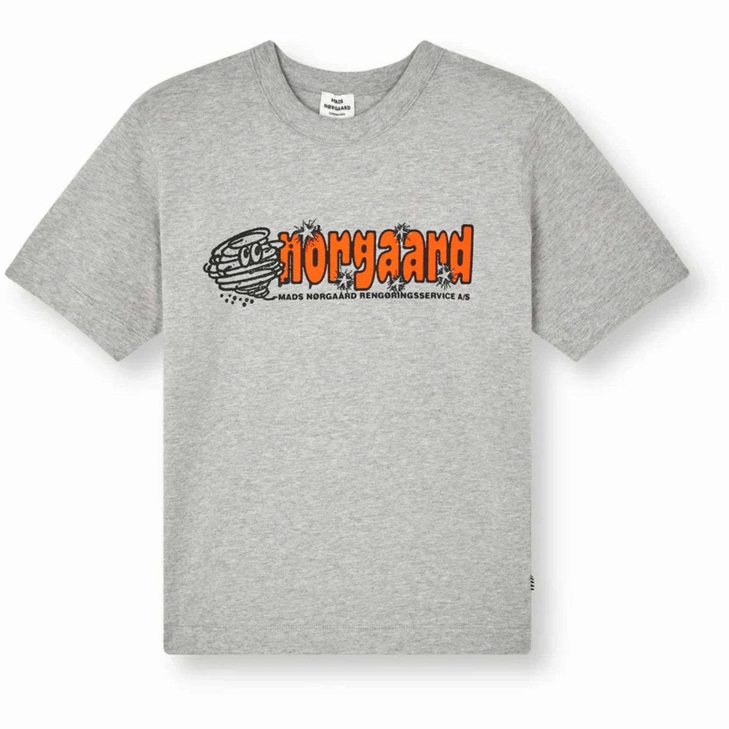 Mads N?rgaard Light Grey Melange Dry Single Theo Tee Streetwear