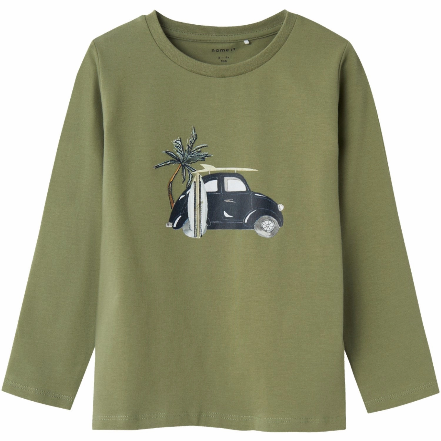 Ergonomic Sleeve Cut Mountain Escape Name It Oil Green Hartvig T-Shirt