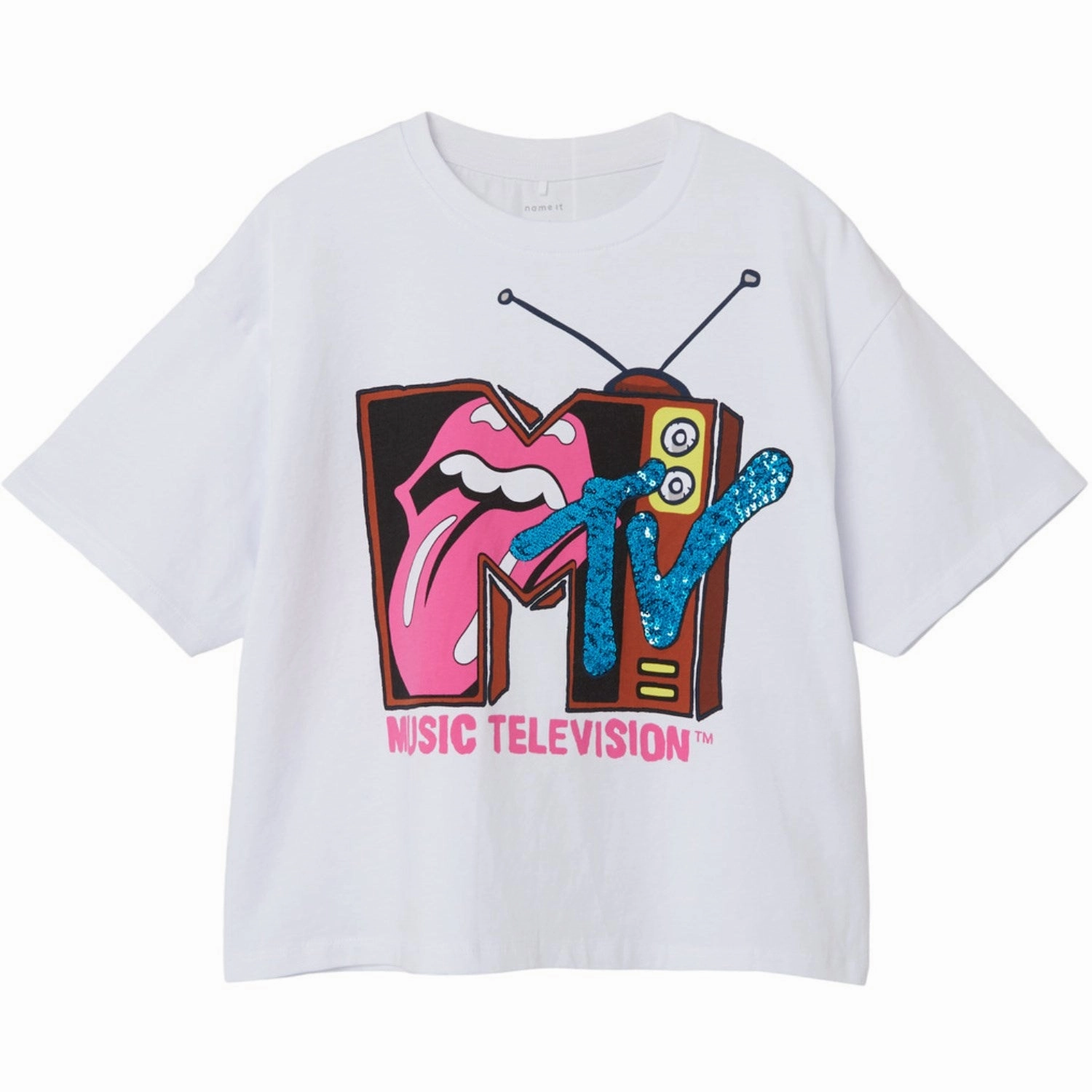 Name It Bright White Mo Rollingstones T-Shirt Effortless Fashion Travel Style