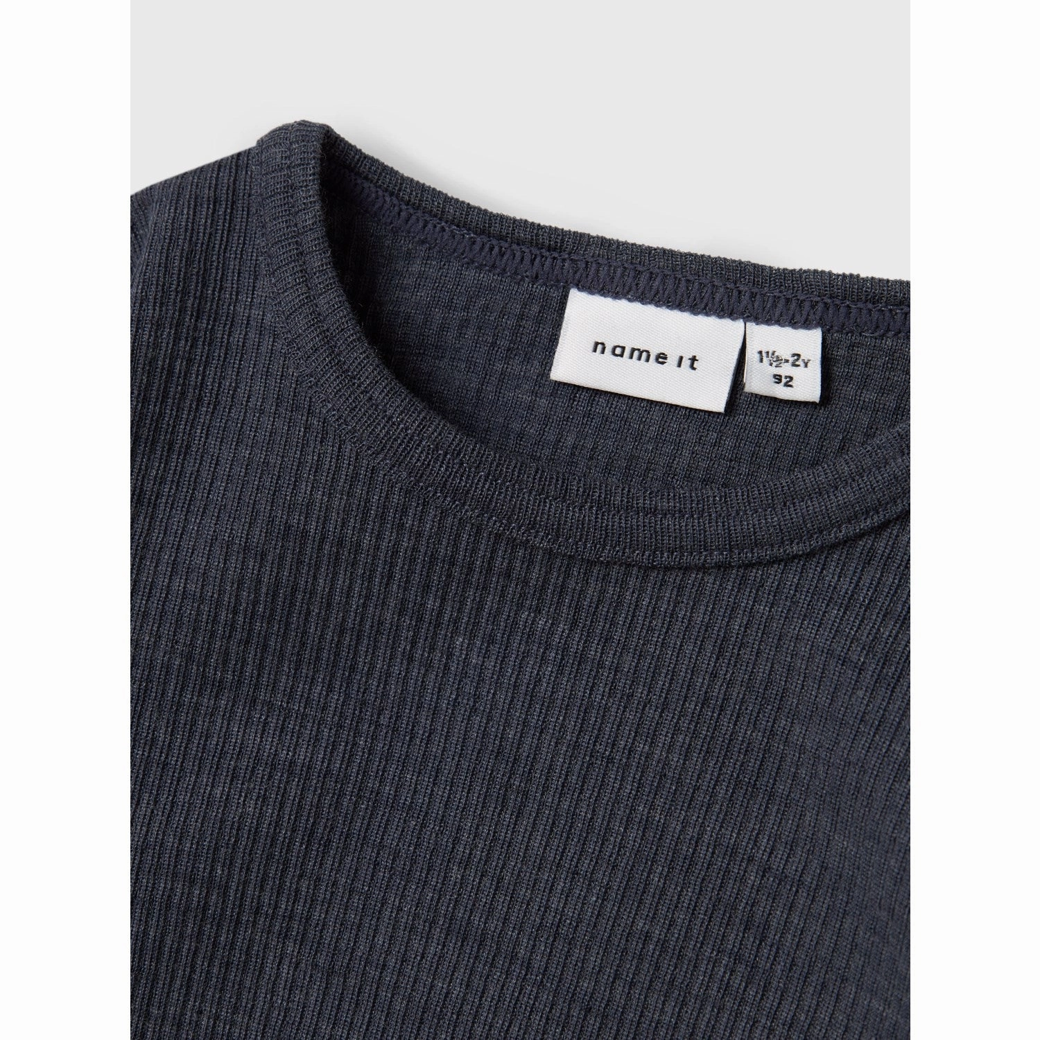 Name It Ombre Blue Nmnwax Wool Rib Ls Top Noos Stretchable Material Anti Pill Treatment