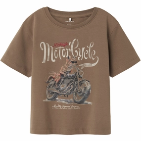 Timeless Must-Have V neck style Name It Walnut Husina Regular T-Shirt