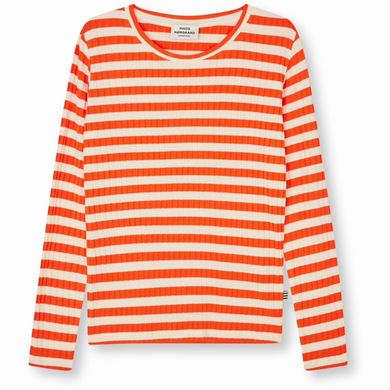 Short Sleeve Relaxed Silhouette Mads N?rgaard Cherry Tomato/Vanilla Ice 5x5 Classic Stripe Talika Blouse