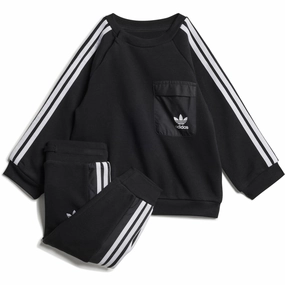 adidas Originals Black Crew Sweat Set SheerLayer Ventilation Systems Safari wear