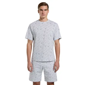 Bikkembergs | T-Shirt BMT0912 Bianca con Stampa All-Over Camouflage Eco Certified Textile Casual Fit