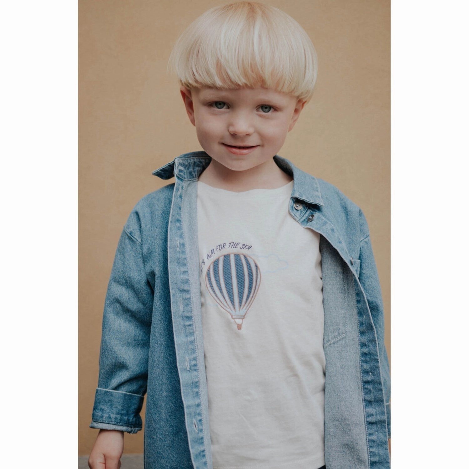 Fliink Cloud Dancer Sommer Balloon T-Shirt Collared formality