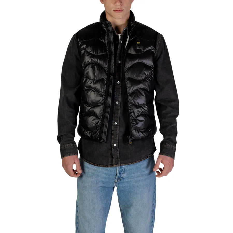 snowy teens' Blauer giubbino smanicato da uomo con cuciture a onde Danny 25SBLUX02230-005958 999 nero