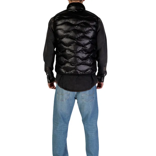 Blauer giubbino smanicato da uomo con cuciture a onde Danny 25SBLUX02230-005958 999 nero vintage