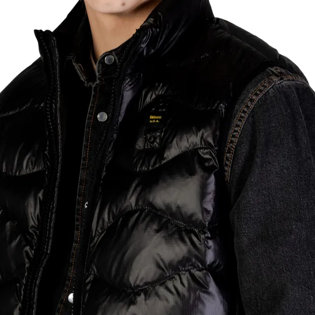 Blauer giubbino smanicato da uomo con cuciture a onde Danny 25SBLUX02230-005958 999 nero Warm Outer Layer Allow
