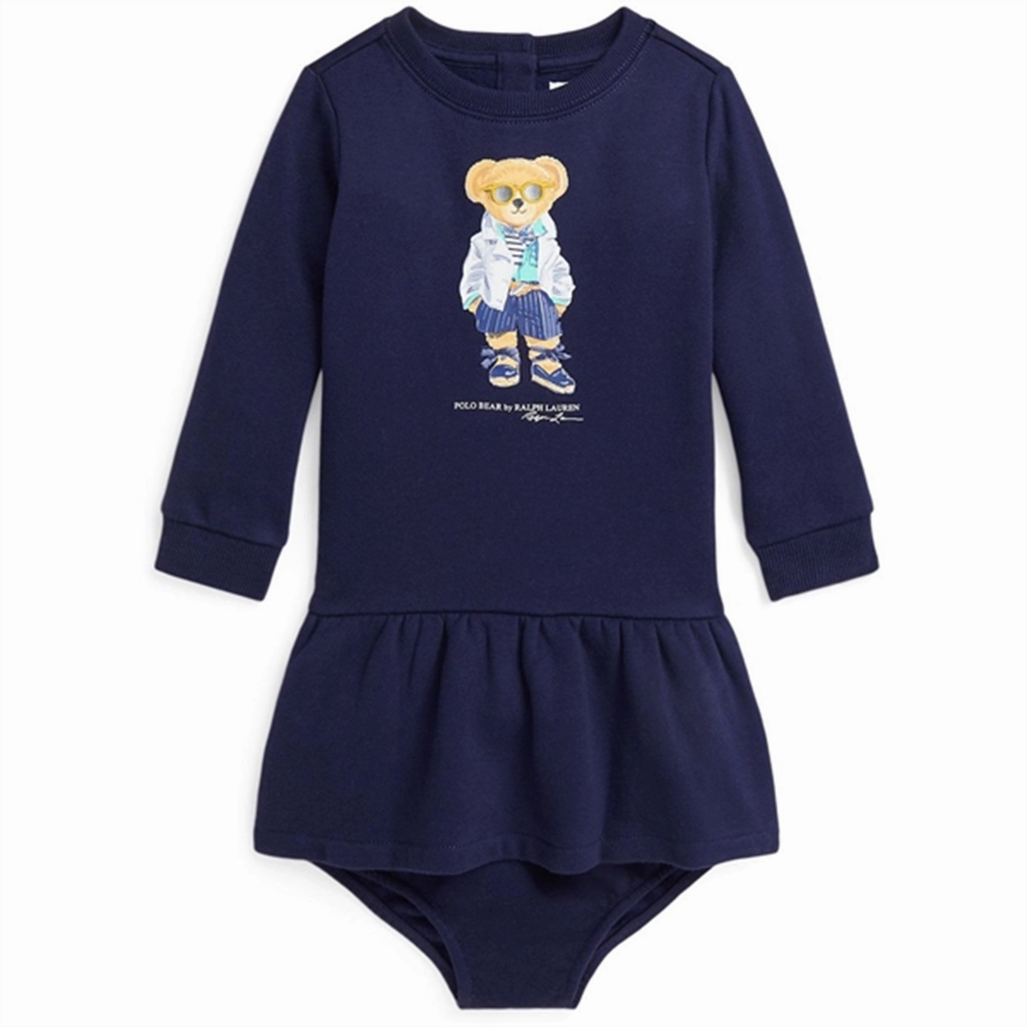 Visual Balance Trend-Inspired Ralph Lauren Baby Bear Dress And Bloomer Newport Navy
