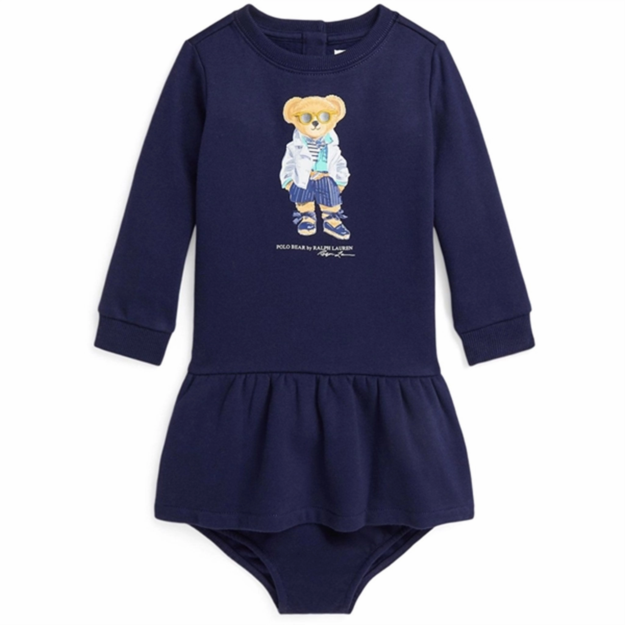 solo wear Modern Look Ralph Lauren Baby Bear Dress And Bloomer Newport Navy
