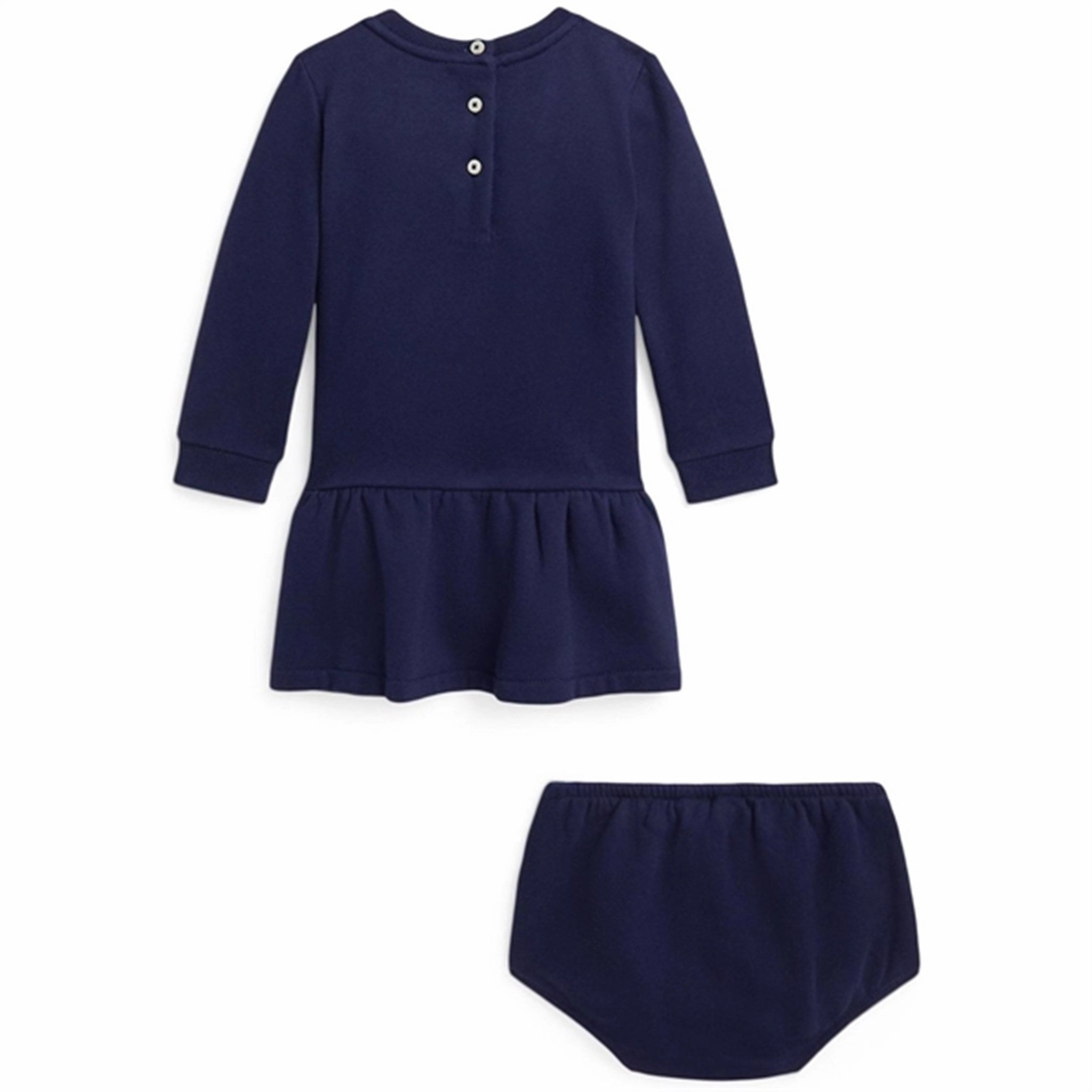 Ralph Lauren Baby Bear Dress And Bloomer Newport Navy Olive Tone