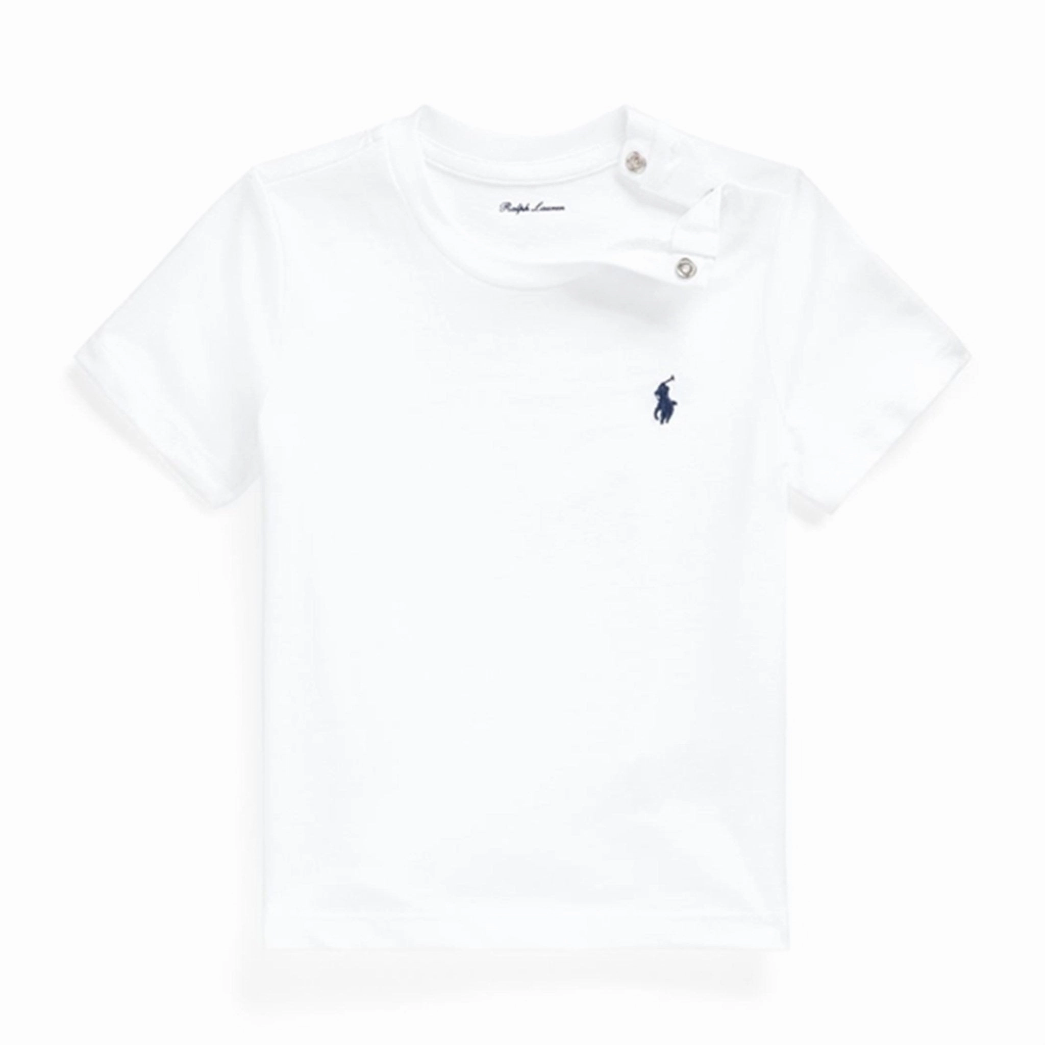 Ralph Lauren Baby Boy Short Sleeved Tee Core Replen White Brushed Interior Lining Fresh Vibes