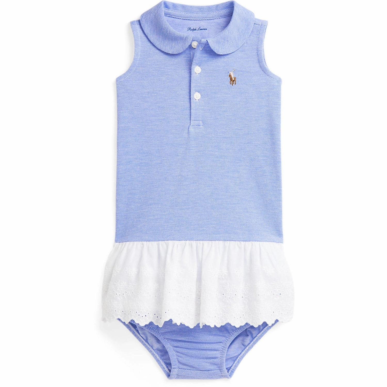 Breezy Fit Clean Stitch Ralph Lauren Baby Harbor Island Blue Multi Day Dress