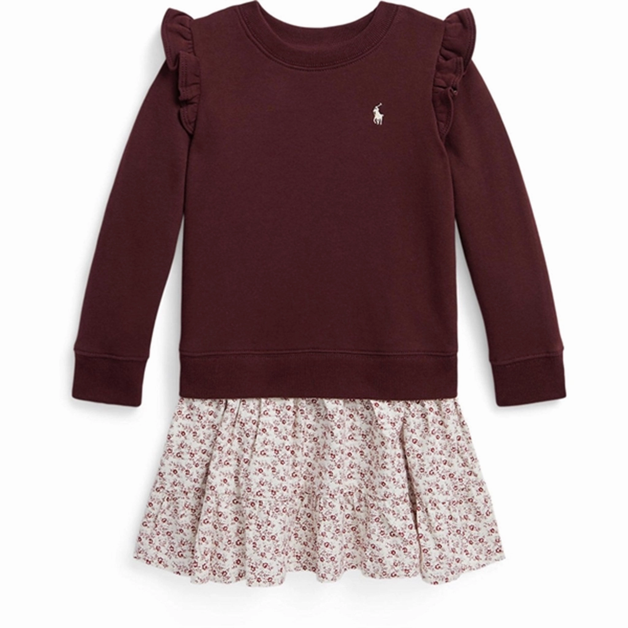 Clean Aesthetic Polo Ralph Lauren Girl Frill Dress Harvard Wine