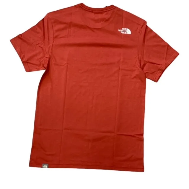 The North Face T-shirt M S/S Easy NF0A2TX3UBR1 tandori spice red Microfiber Blend FlexibleCollarOptions