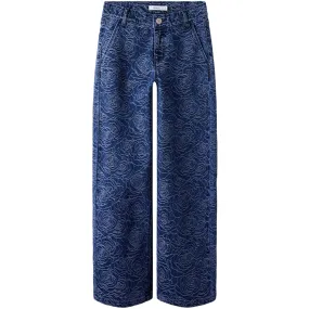 Name It Dark Blue Denim Nkfrose Wide Jeans 5005-Qj O Quick Dry Weave Technology Holiday Vibes Date Night Lightweight