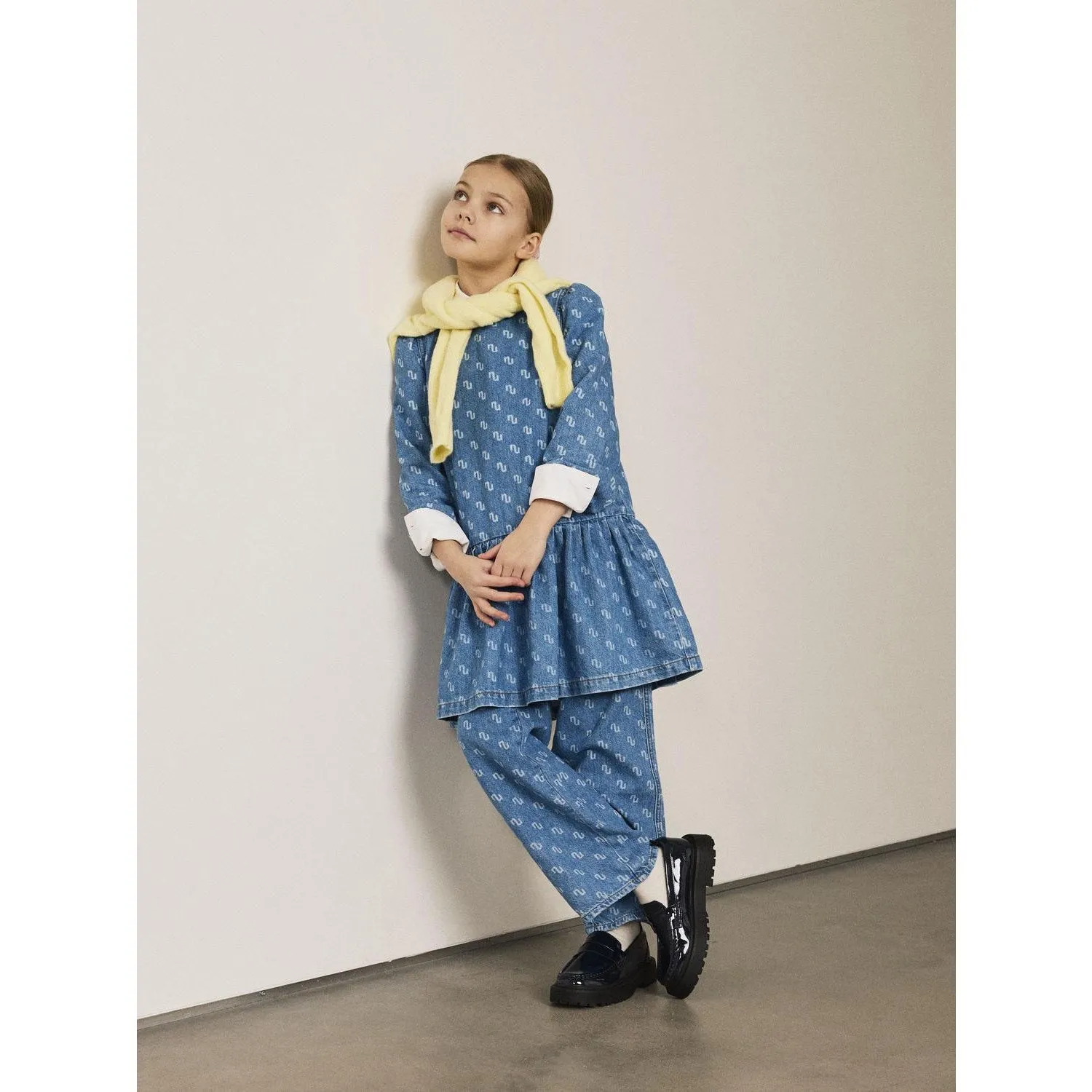 Smooth Feel Name It Medium Blue Denim Rose Wide Jeans