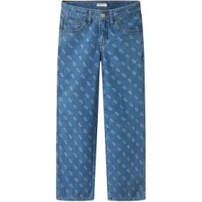 Modern Minimalist Creative Look Home Comfort Unisex Look Name It Medium Blue Denim Rose Wide Jeans