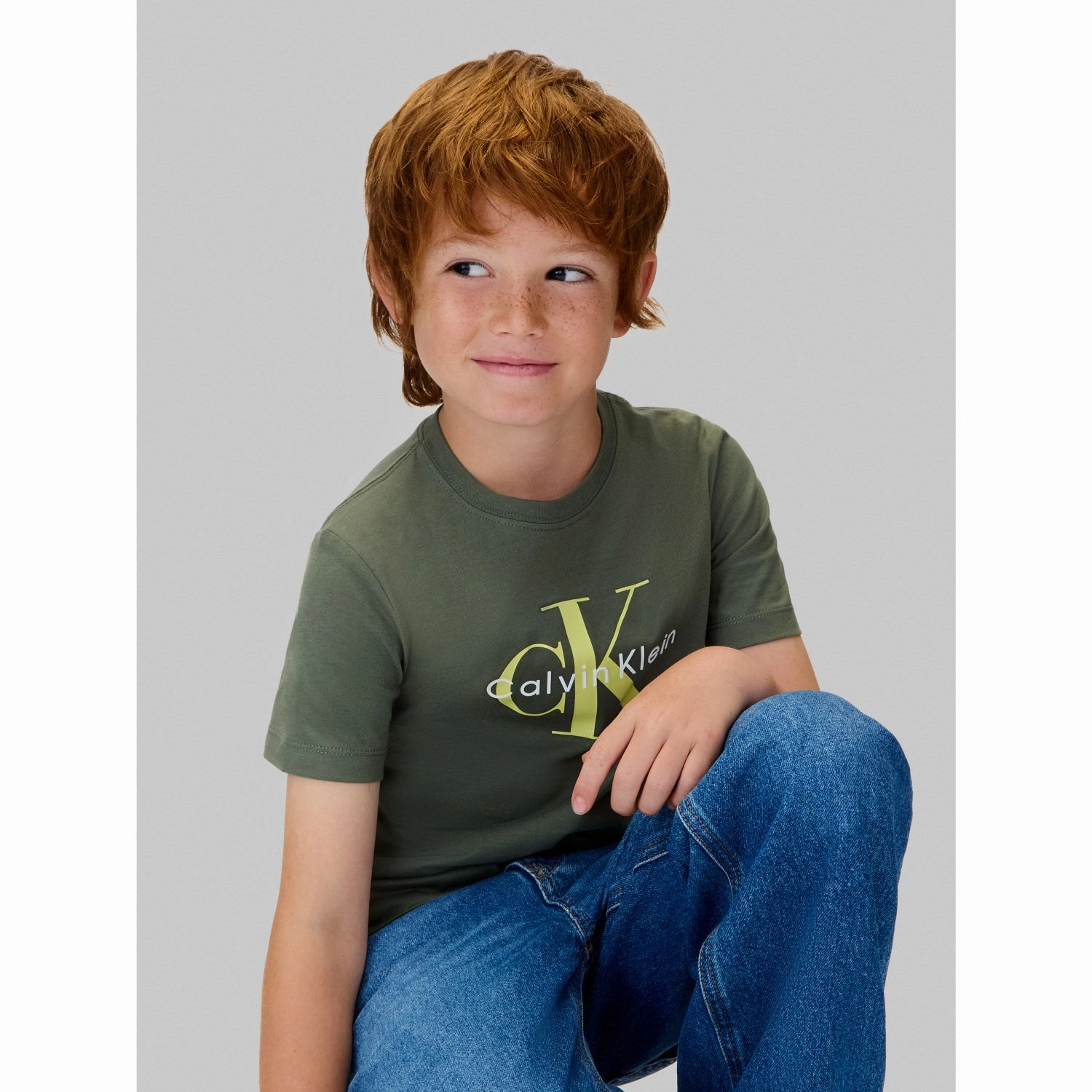 Calvin Klein Thyme Ck Monogram Ss T-Shirt Comfy Choice