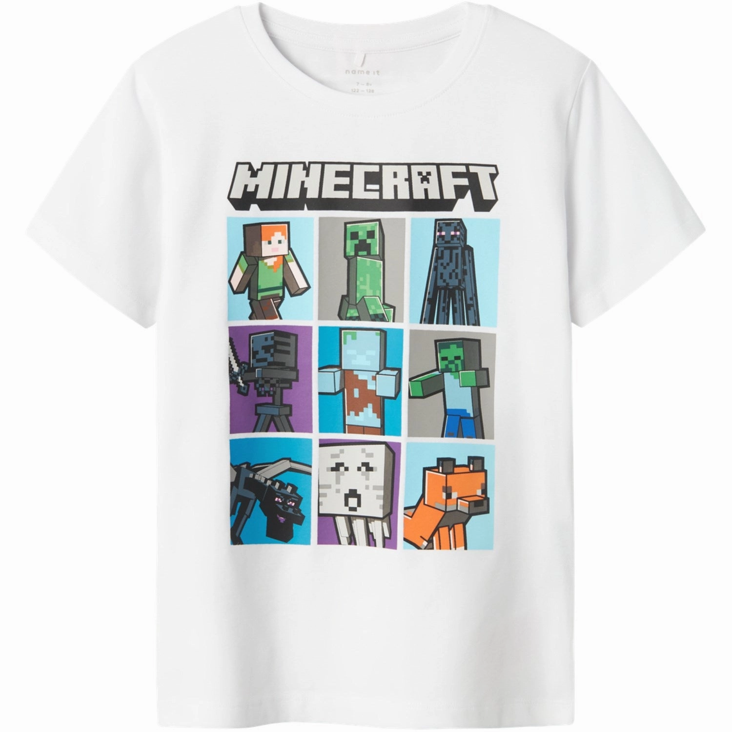 Printed design Name It Bright White Big text Mash Minecraft T-Shirt
