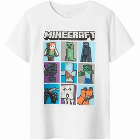 Printed design Name It Bright White Big text Mash Minecraft T-Shirt