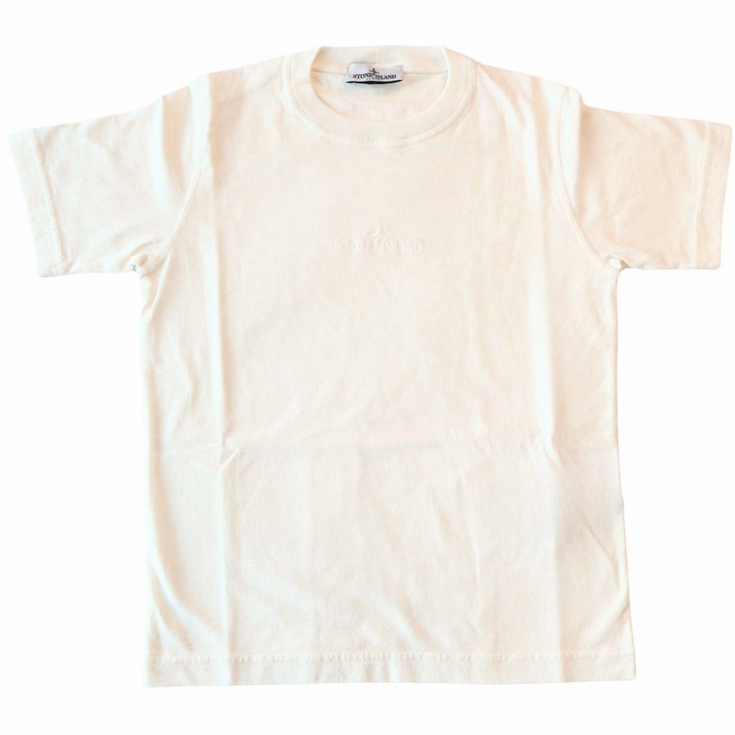 GarmentDyedTexture Comfort and Fit Stone Island Natural White Ss T-Shirt