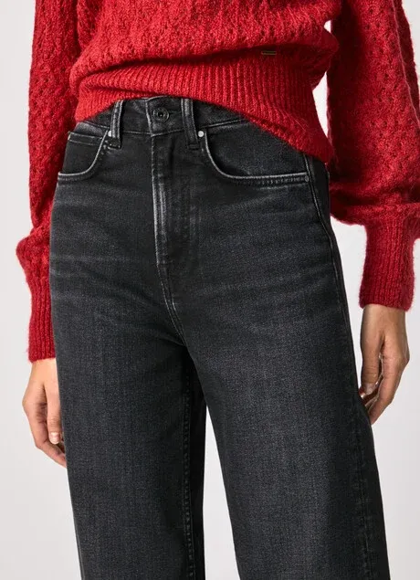 PepeJeans Lexa Sky Wide Fit High Waist Jeans PL203899VW9 denim black Breath Friendly